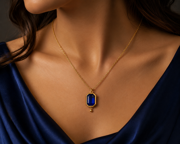 THE WISDOM NECKLACE - SAPPHIRE GEM STONE.