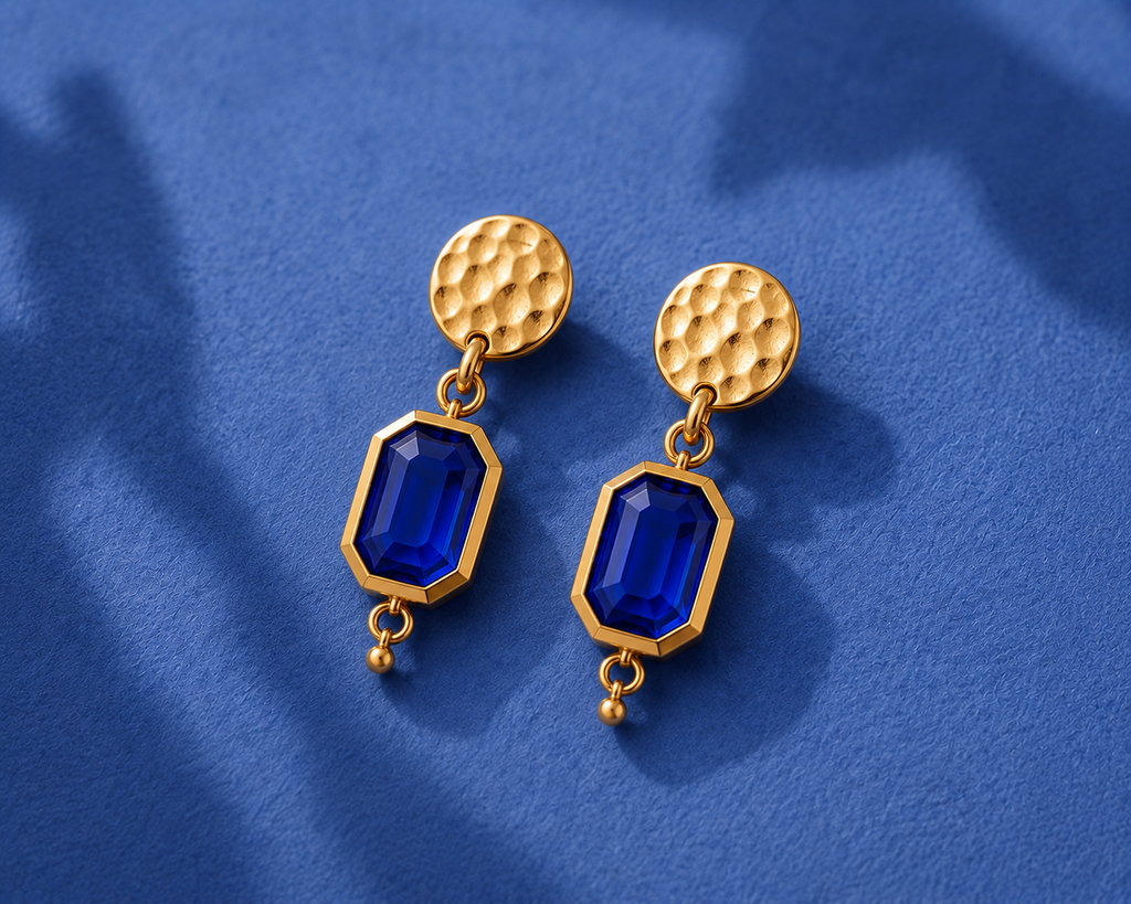 WISDOM EARING PAIR - SAPPHIRE GEM STONE